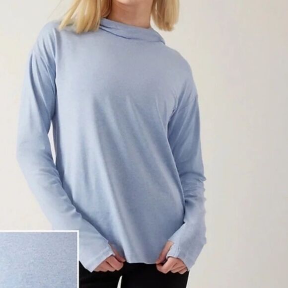 ATHLETA Uptempo Hoodie Sweatshirt Heron Blue Heather Women’s Medium - Picture 1 of 10